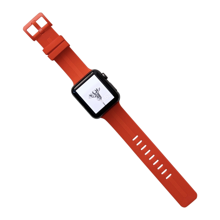 

Thread Silicone Watch Band For Apple Watch Series 8&7 41mm / SE 2&6&SE&5&4 40mm / 3&2&1 38mm(A)