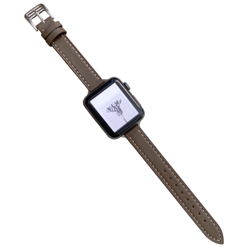 

Plain Leather Watch Band For Apple Watch Series 7 45mm / 6&SE&5&4 44mm / 3&2&1 42mm(D)