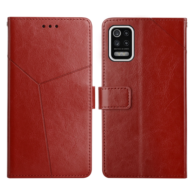 

For LG K42 Y Stitching Horizontal Flip Leather Phone Case(Brown)