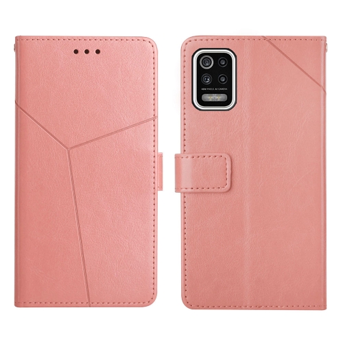 

For LG K42 Y Stitching Horizontal Flip Leather Phone Case(Rose Gold)