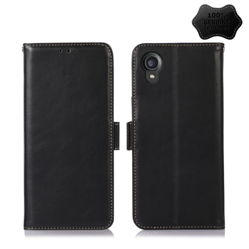 

For Kyocera Digno BX2 Crazy Horse Top Layer Cowhide Leather Phone Case(Black)