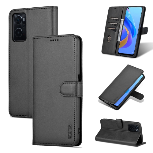 For OPPO K10 4G / A96 4G / Realme 9i AZNS Skin Feel Calf Texture Flip Leather Phone Case(Black)