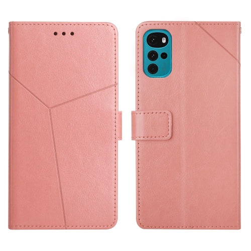 

For Motorola Moto G22 Y Stitching Horizontal Flip Leather Phone Case(Rose Gold)