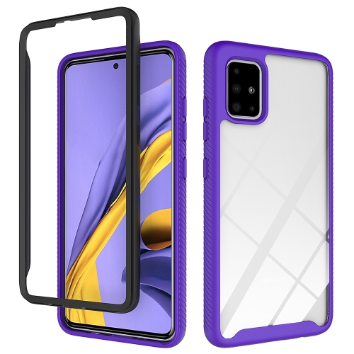 

For Galaxy A51 Two-layer Design Shockproof PC + TPU Protective Case(Purple)