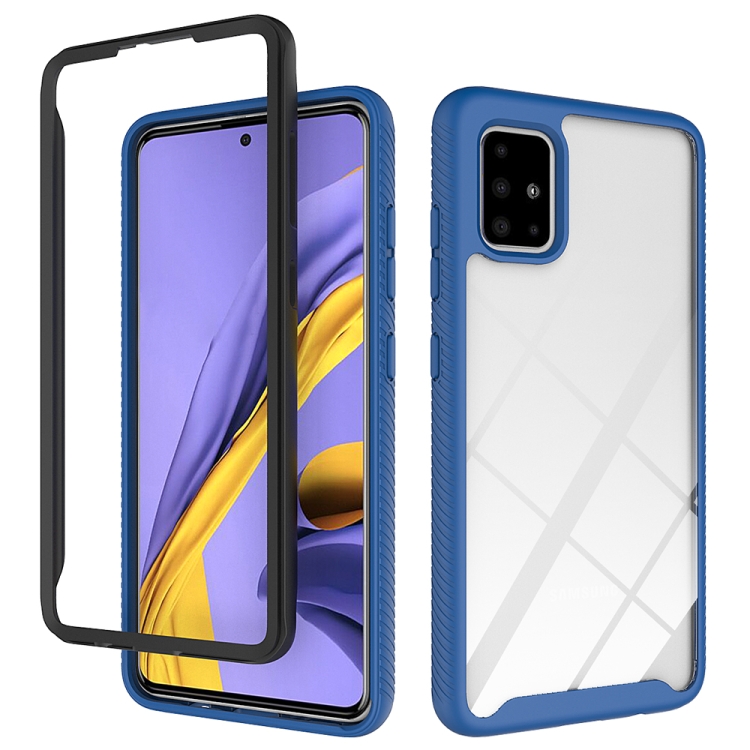 

For Galaxy A71 Two-layer Design Shockproof PC + TPU Protective Case(Blue)