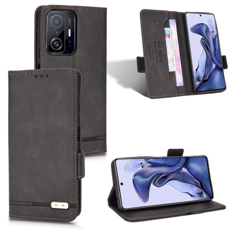 

For Xiaomi 11T / 11T Pro Magnetic Clasp Flip Leather Phone Case(Black)
