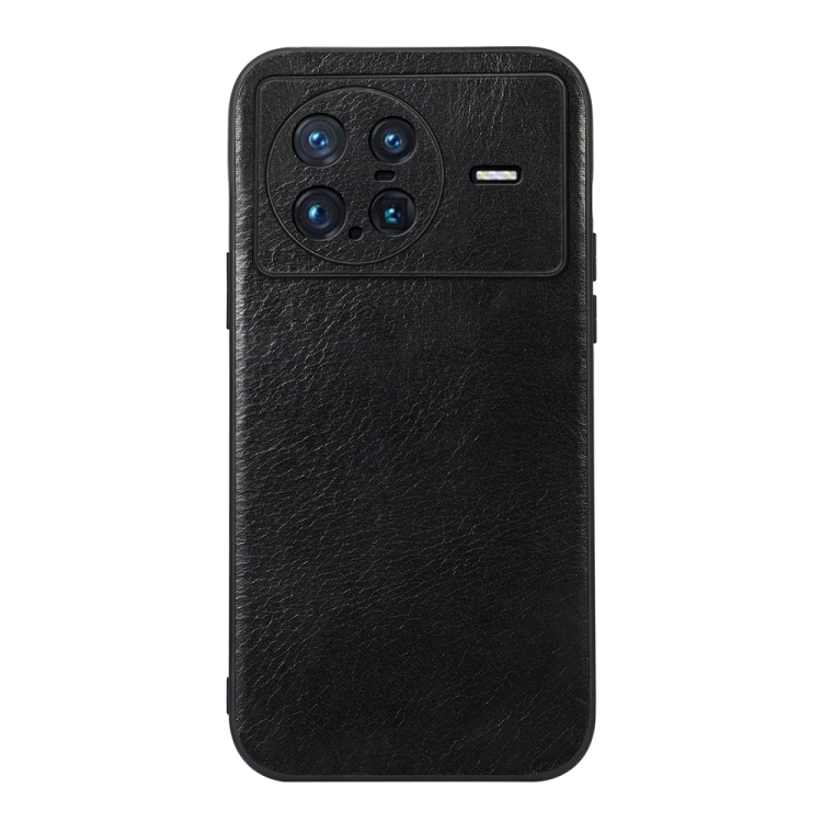 

For vivo X Note Genuine Leather Double Color Crazy Horse Phone Case(Black)
