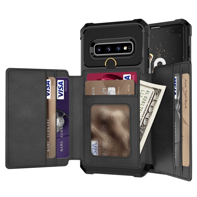 

For Samsung Galaxy S10 10-Card Wallet Bag PU Back Phone Case(Black)