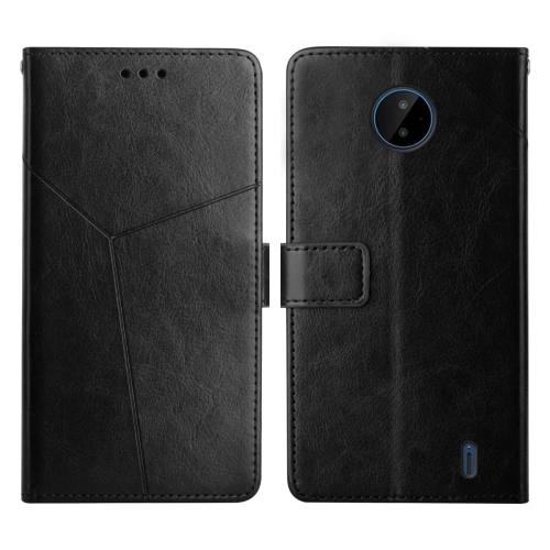 

For Nokia C10 / C20 Y Stitching Horizontal Flip Leather Phone Case(Black)