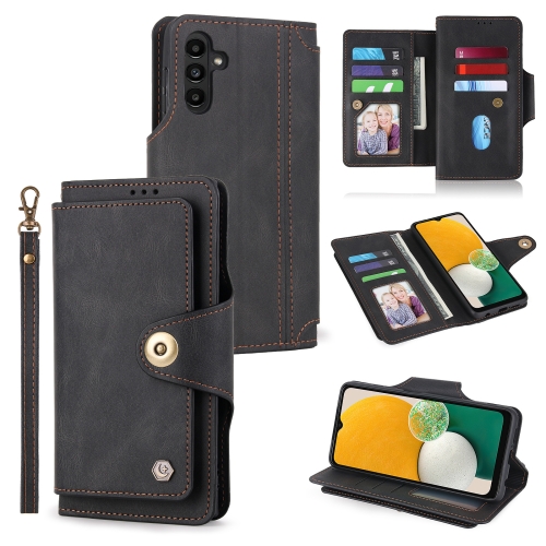 

For Samsung Galaxy A13 5G POLA 9 Card-slot Oil Side Leather Phone Case(Black)