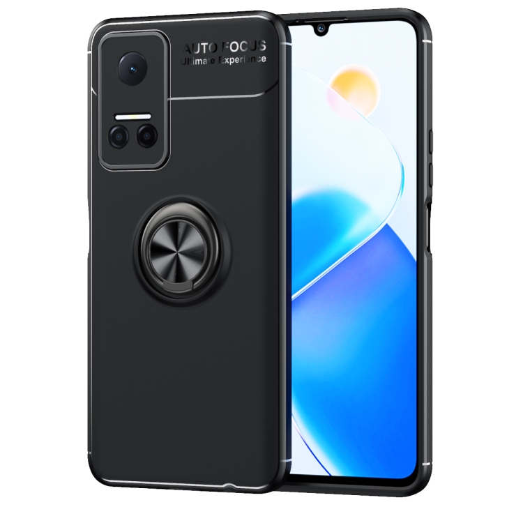 

For Honor Play 6T Metal Ring Holder 360 Degree Rotating TPU Phone Case(Black)