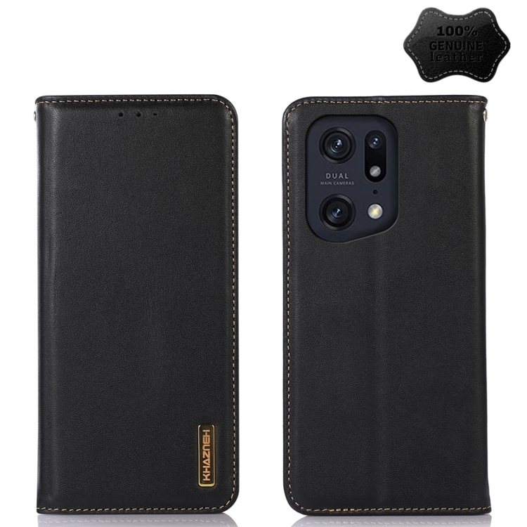 

For OPPO Find X5 Pro 5G KHAZNEH Nappa Top Layer Cowhide Leather Phone Case(Black)