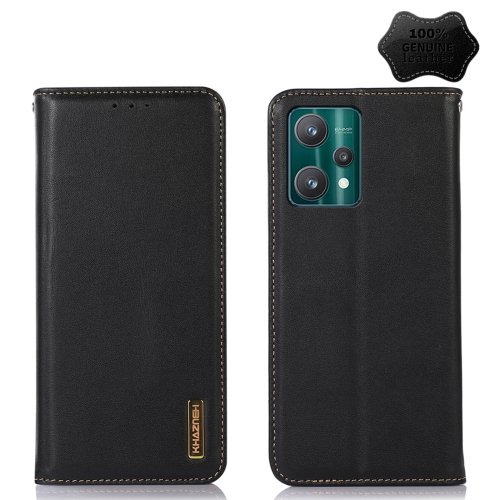 

For OPPO Realme 9 Pro KHAZNEH Nappa Top Layer Cowhide Leather Phone Case(Black)