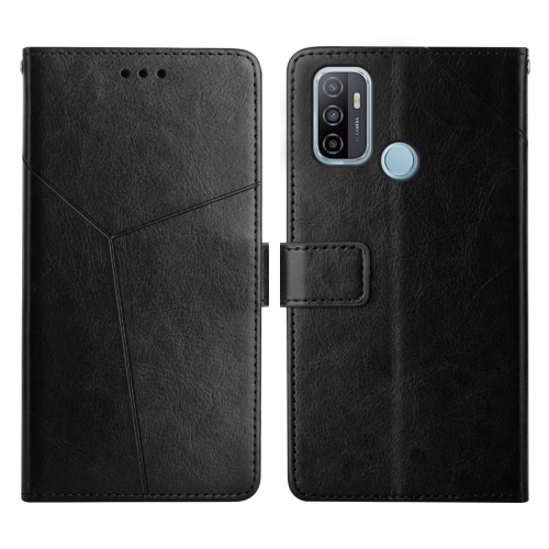 

For OPPO A53 4G Y Stitching Horizontal Flip Leather Phone Case(Black)