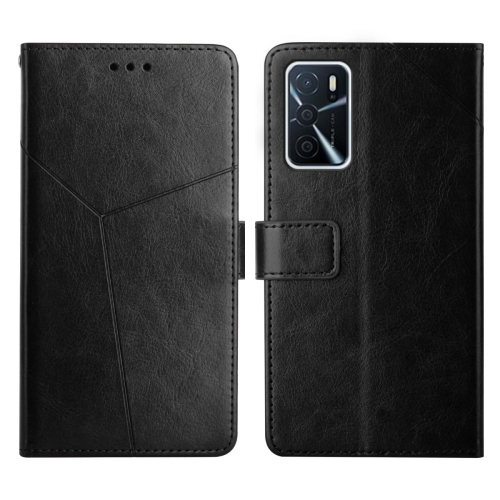 

For OPPO A54 / A16 4G Y Stitching Horizontal Flip Leather Phone Case(Black)