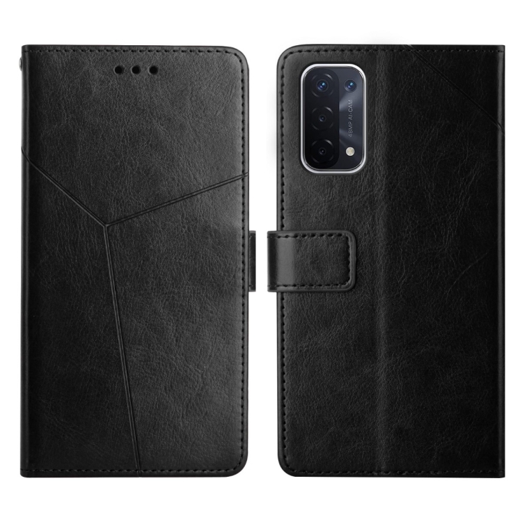 

For OPPO A54 5g Y Stitching Horizontal Flip Leather Phone Case(Black)