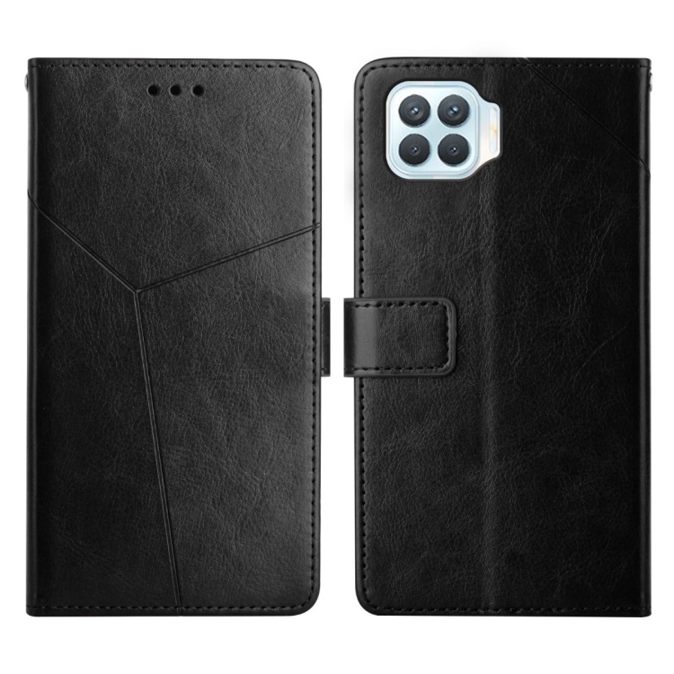 

For OPPO F17 Pro Y Stitching Horizontal Flip Leather Phone Case(Black)