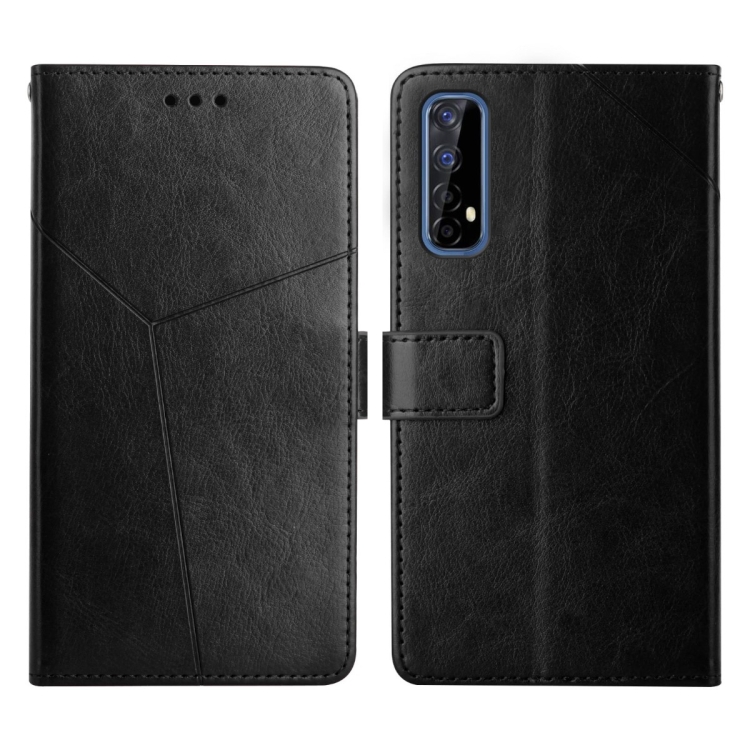 

For OPPO Realme 7 4G Y Stitching Horizontal Flip Leather Phone Case(Black)