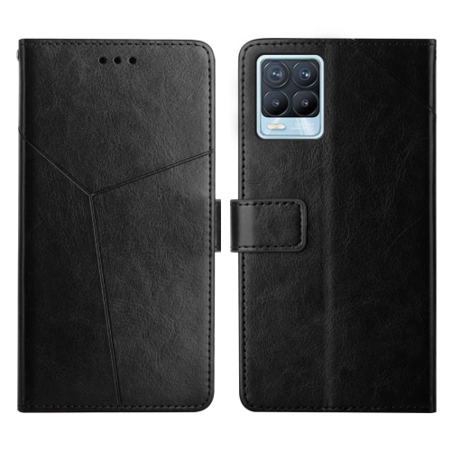 

For OPPO Realme 8 / 8 Pro Y Stitching Horizontal Flip Leather Phone Case(Black)