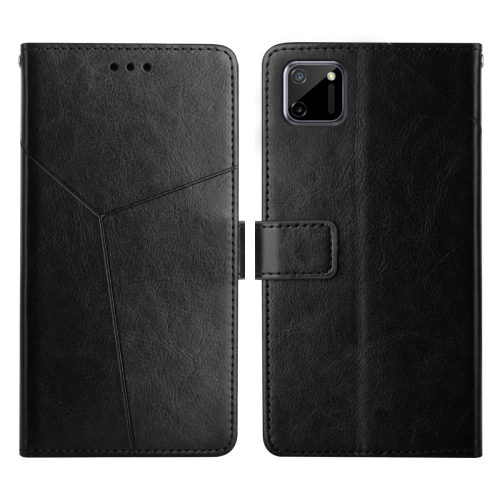 

For OPPO Realme C11 Y Stitching Horizontal Flip Leather Phone Case(Black)