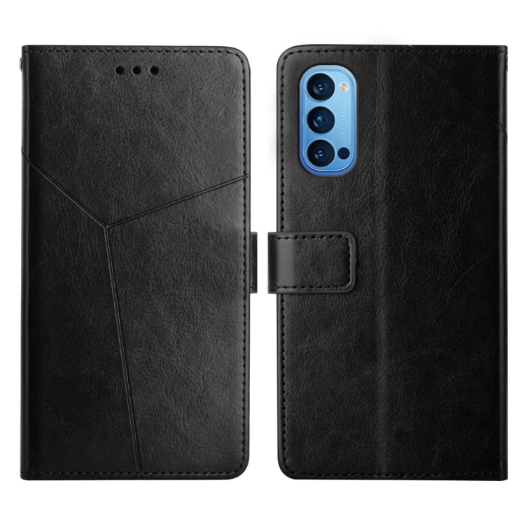 

For OPPO Reno4 Pro 5G Y Stitching Horizontal Flip Leather Phone Case(Black)