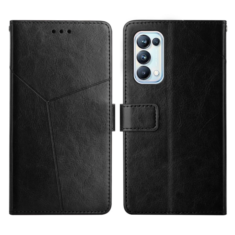 

For OPPO Reno5 Pro 5G Y Stitching Horizontal Flip Leather Phone Case(Black)