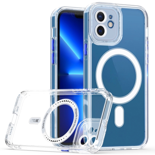 

For iPhone 12 Cat-eye TPU + Acrylic Magsafe Phone Case(Blue)