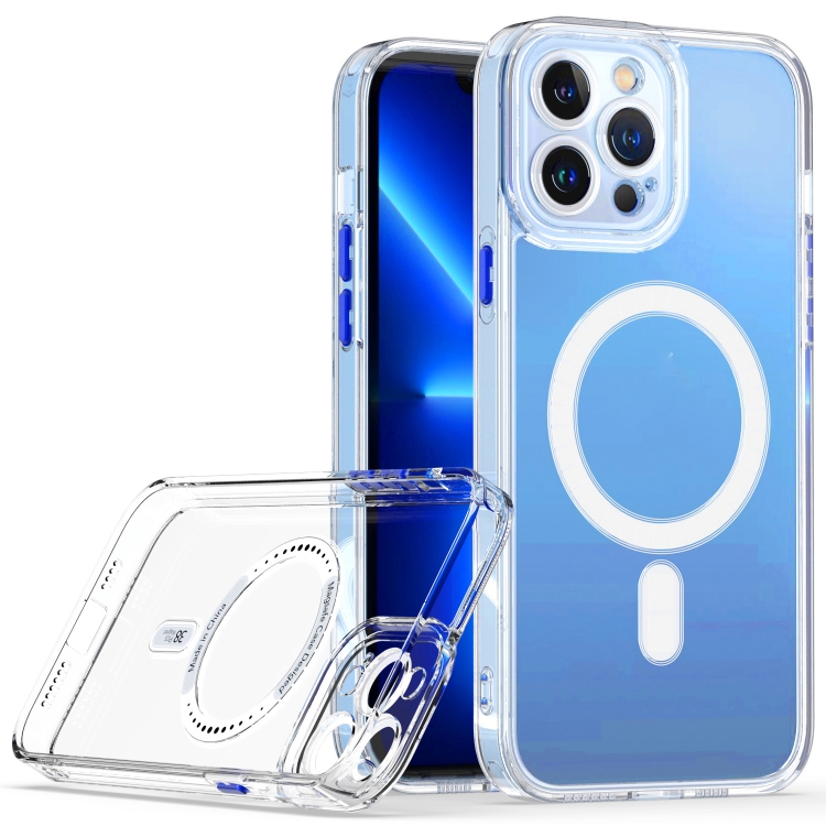 

Cat-eye TPU + Acrylic Magsafe Phone Case For iPhone 12 Pro(Blue)