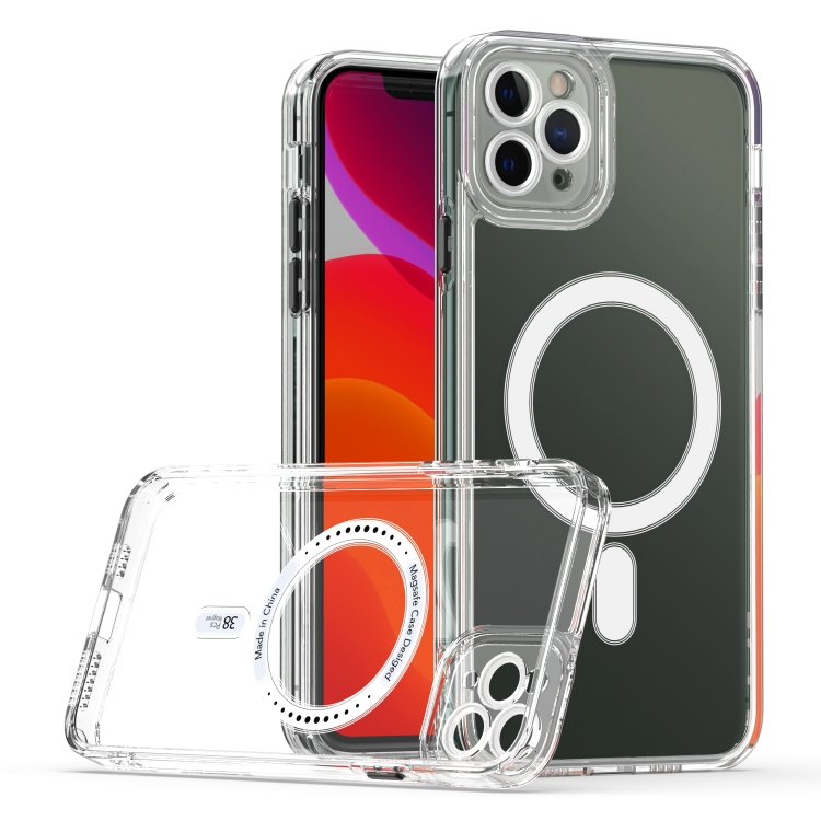 

Cat-eye TPU + Acrylic Magsafe Phone Case For iPhone 11 Pro(Black)