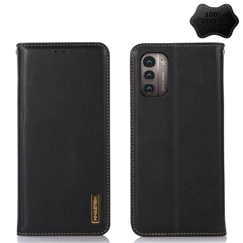 

For Nokia G11 / G21 4G KHAZNEH Nappa Top Layer Cowhide Leather Phone Case(Black)