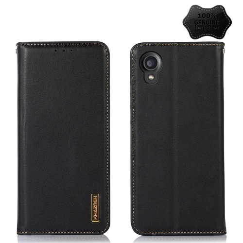 

For Kyocera Digno BX2 KHAZNEH Nappa Top Layer Cowhide Leather Phone Case(Black)