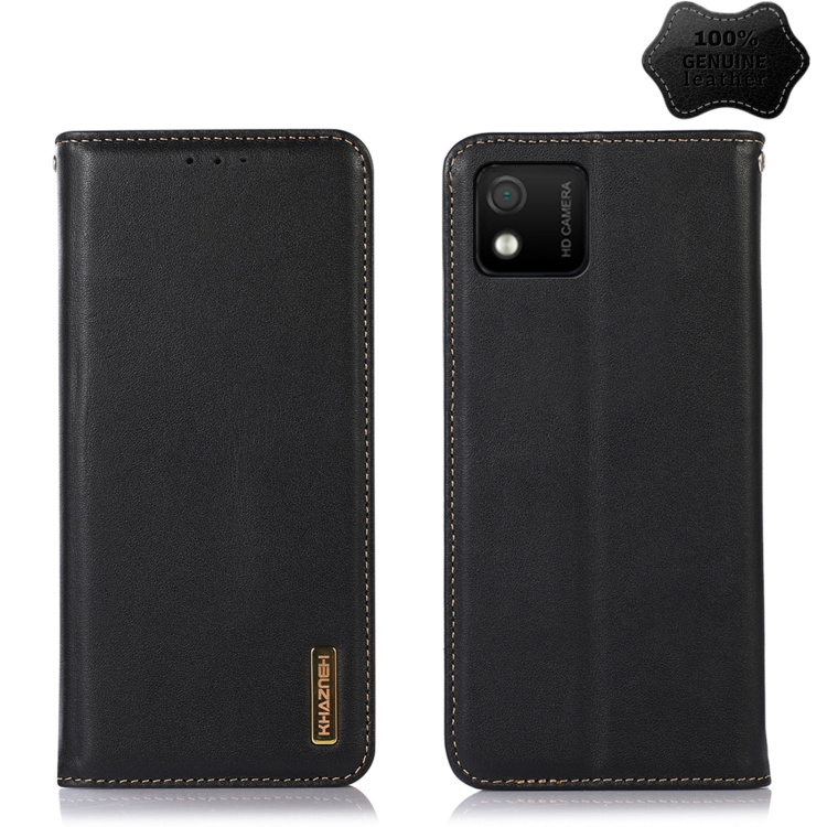 

For Wiko Y52 KHAZNEH Nappa Top Layer Cowhide Leather Phone Case(Black)