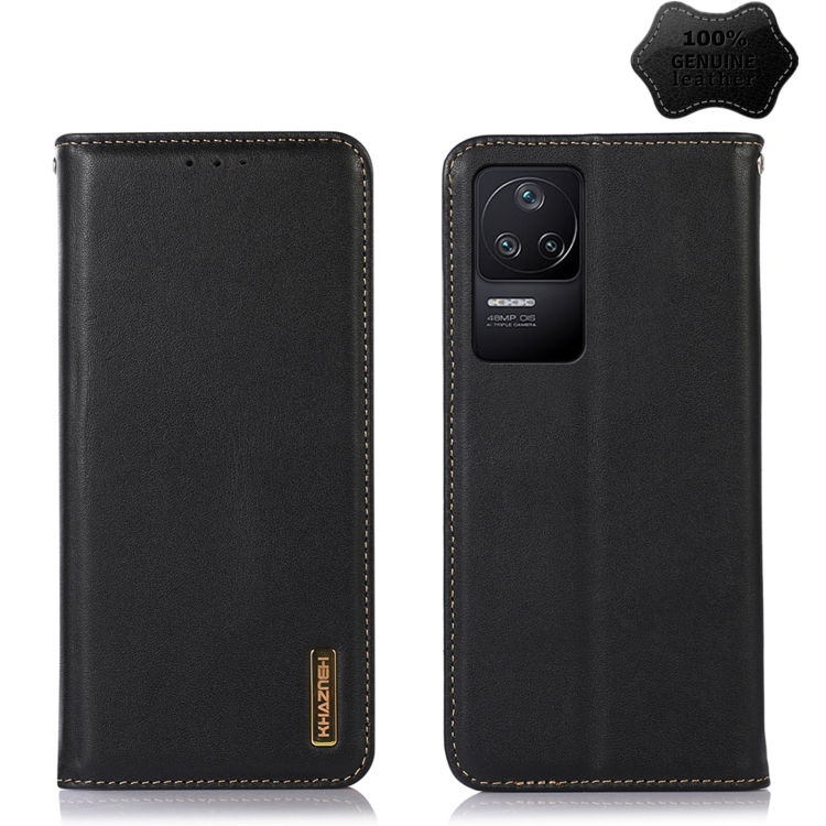 

For Xiaomi Redmi K40S KHAZNEH Nappa Top Layer Cowhide Leather Phone Case(Black)