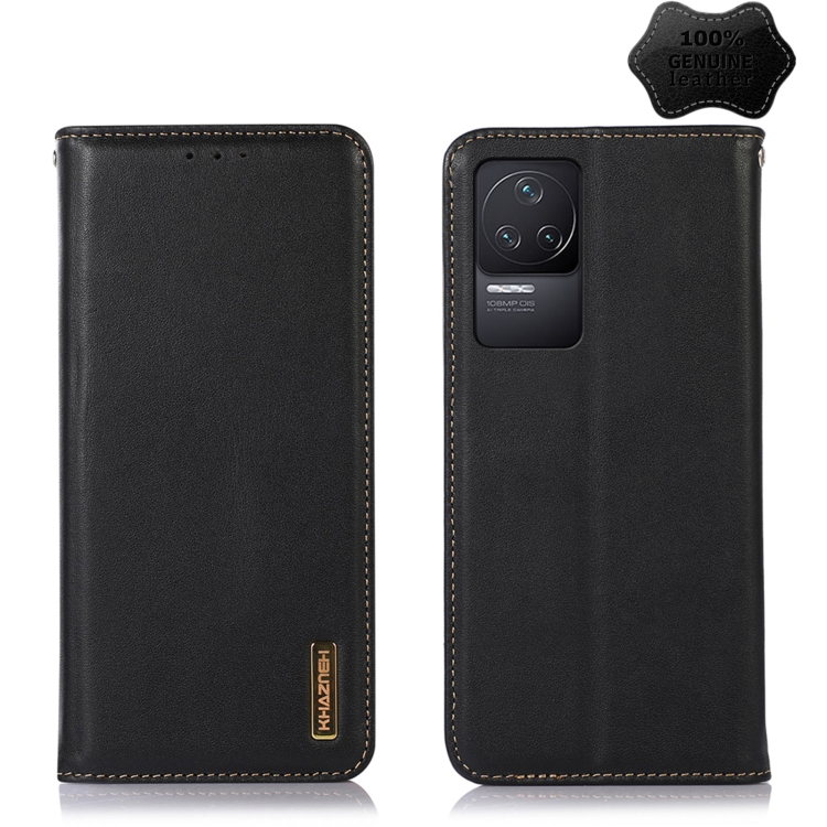 

For Xiaomi Redmi K50 / K50 Pro KHAZNEH Nappa Top Layer Cowhide Leather Phone Case(Black)