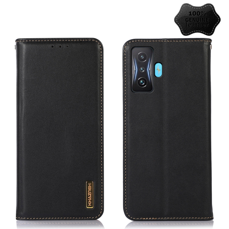 

For Xiaomi Redmi K50 Gaming KHAZNEH Nappa Top Layer Cowhide Leather Phone Case(Black)