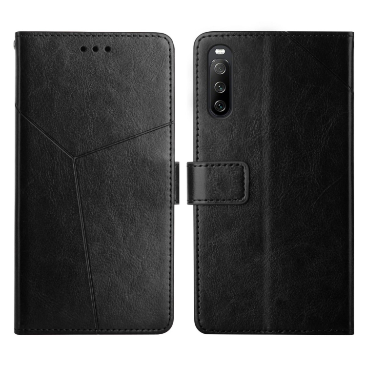 

For Sony Xperia 10 Y Stitching Horizontal Flip Leather Phone Case(Black)