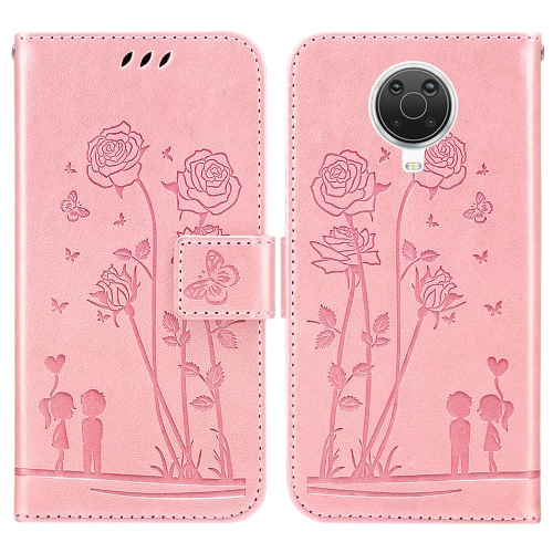 

For Nokia G20 / G10 / 6.3 Embossing Rose Couple Leather Phone Case(Pink)