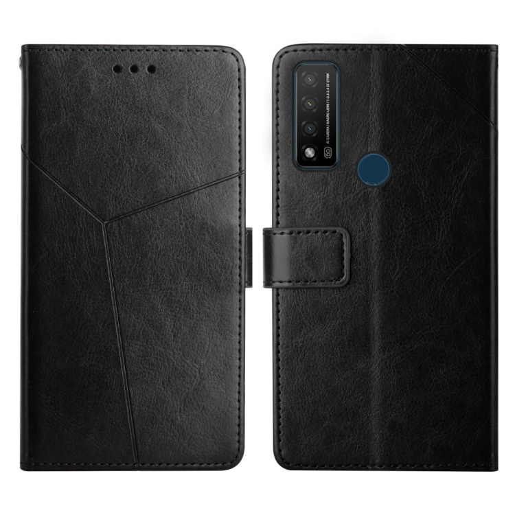 

For TCL 20 R 5G Y Stitching Horizontal Flip Leather Phone Case(Black)