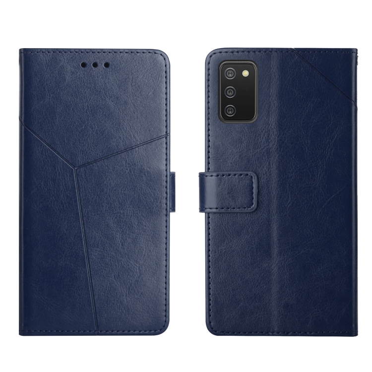 

For Samsung Galaxy A03S Y Stitching Horizontal Flip Leather Phone Case(Blue)