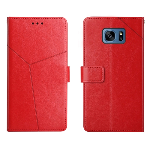 

For Samsung Galaxy S7 Y Stitching Horizontal Flip Leather Phone Case(Red)