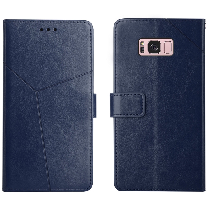 

For Samsung Galaxy S8+ Y Stitching Horizontal Flip Leather Phone Case(Blue)