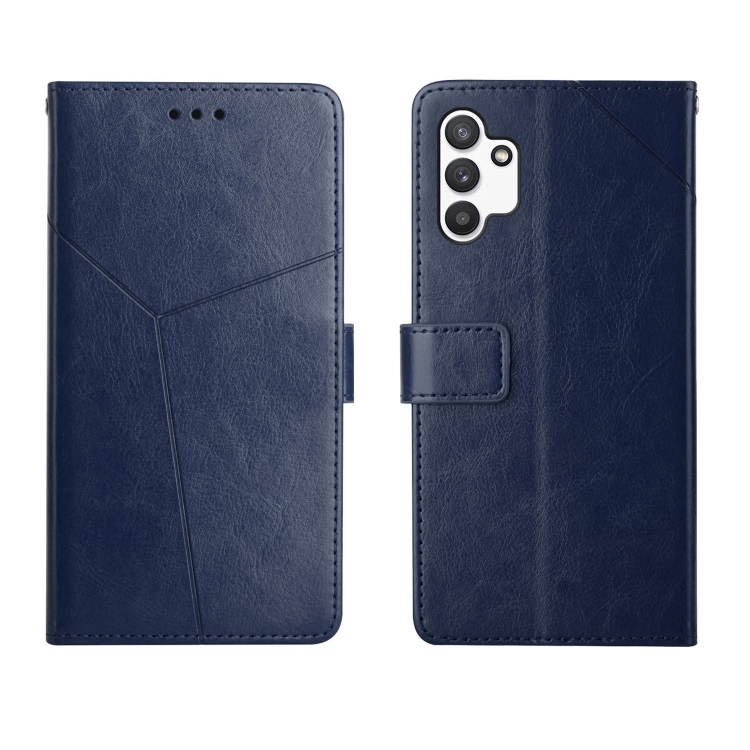 

For Samsung Galaxy A13 4G Y Stitching Horizontal Flip Leather Phone Case(Blue)
