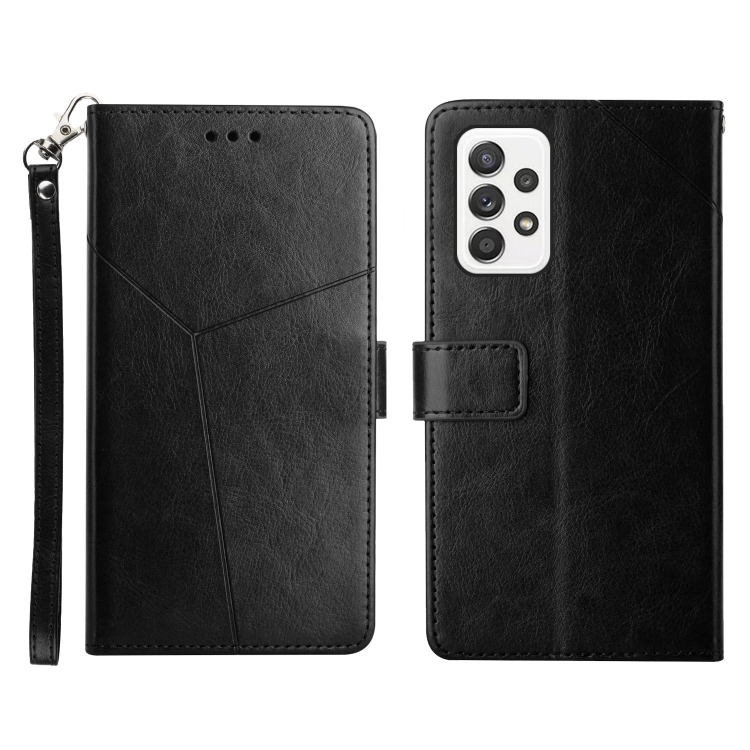 

For Samsung Galaxy A53 5G Y Stitching Horizontal Flip Leather Phone Case(Black)