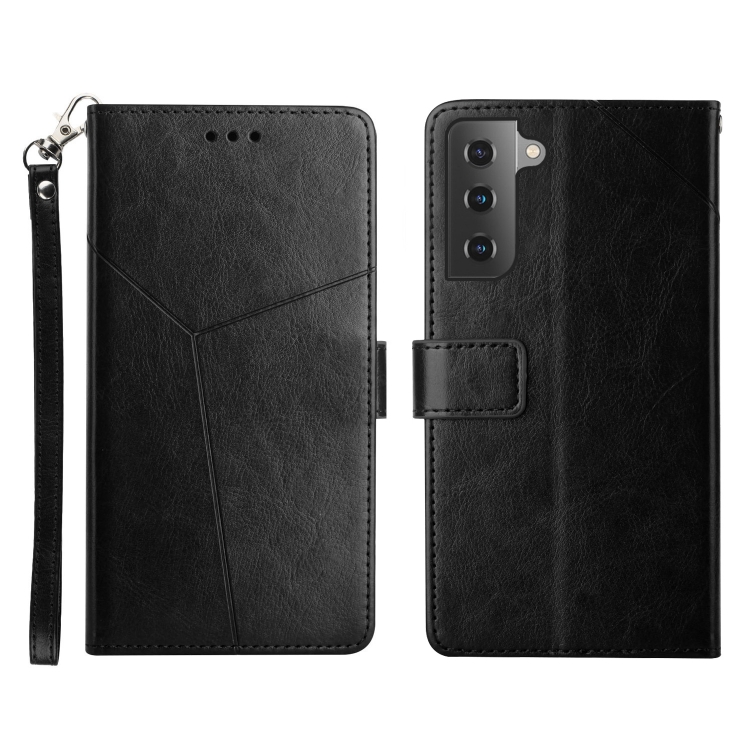 

For Samsung Galaxy S22+ Y Stitching Horizontal Flip Leather Phone Case(Black)