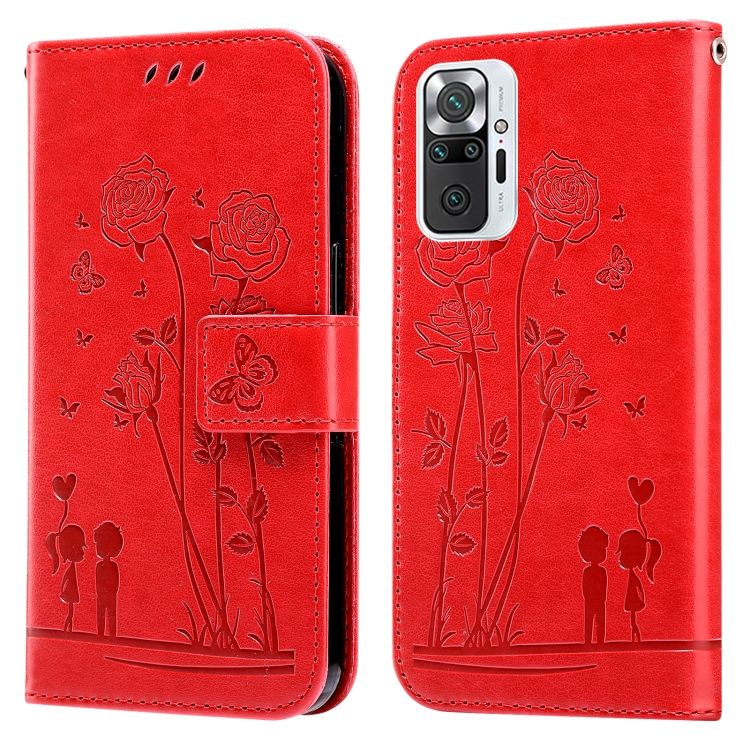 

For Xiaomi Redmi Note 10 Pro/10 Pro Max Embossing Rose Couple Leather Phone Case(Red)