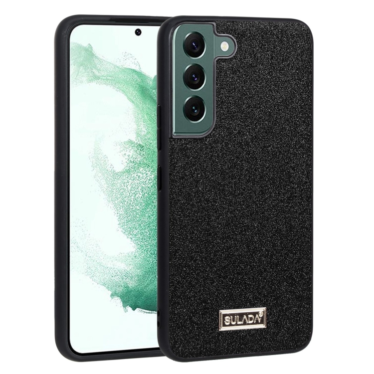 

For Samsung Galaxy S22+ 5G SULADA Shockproof TPU + Handmade Leather Phone Case(Black)