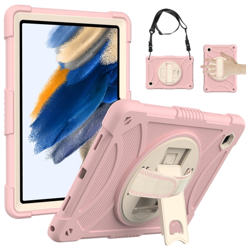 

For Samsung Galaxy Tab A8 10.5 2021 Rotary Grab Silicone + PC Tablet Case(Rose Gold)