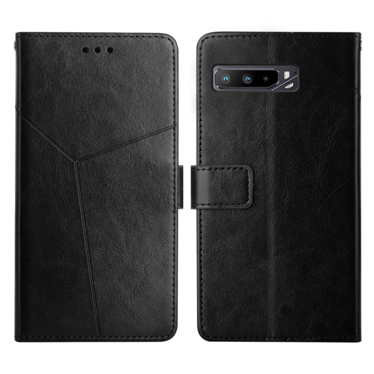 

For Asus ROG Phone 3 Y Stitching Horizontal Flip Leather Phone Case(Black)