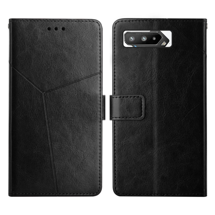

For Asus ROG Phone 5 Y Stitching Horizontal Flip Leather Phone Case(Black)