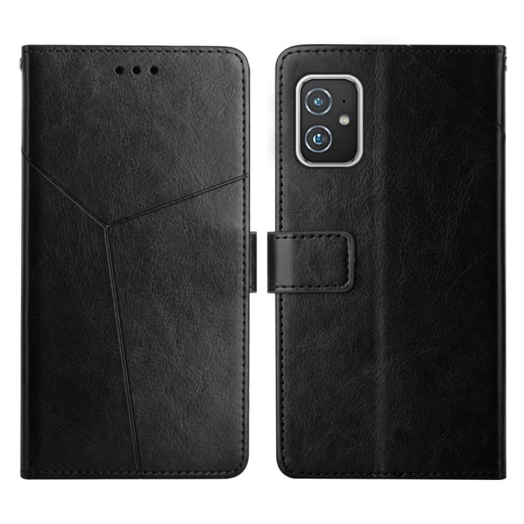 

For Asus Zenfone 8 Y Stitching Horizontal Flip Leather Phone Case(Black)
